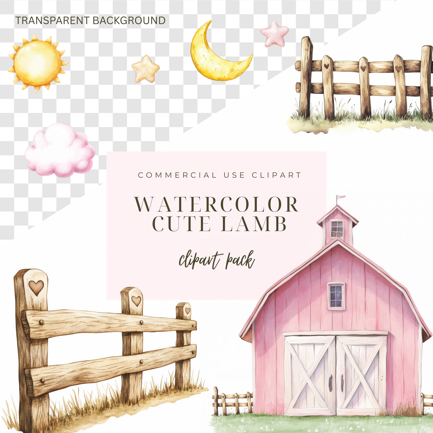 Lamb clipart, cute lamb png, lamb clip art, lamb nursery watercolor clipart, cute sheep clipart, watercolor sheep clipart, Instant download